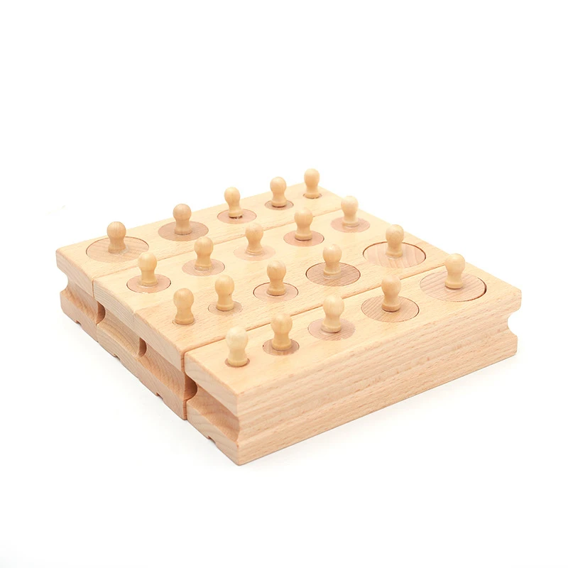 

Montessori Educational Wooden Toys For Children Cylinder Socket Blocks Toy Baby Development Practice and Senses 4pc/1 set