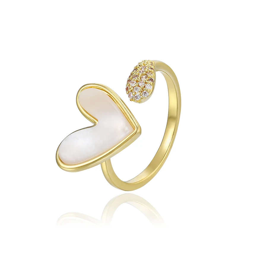 

YMR-329 xuping wholesales wholesales silver heart rings Rural style Open ring, 14k gold color