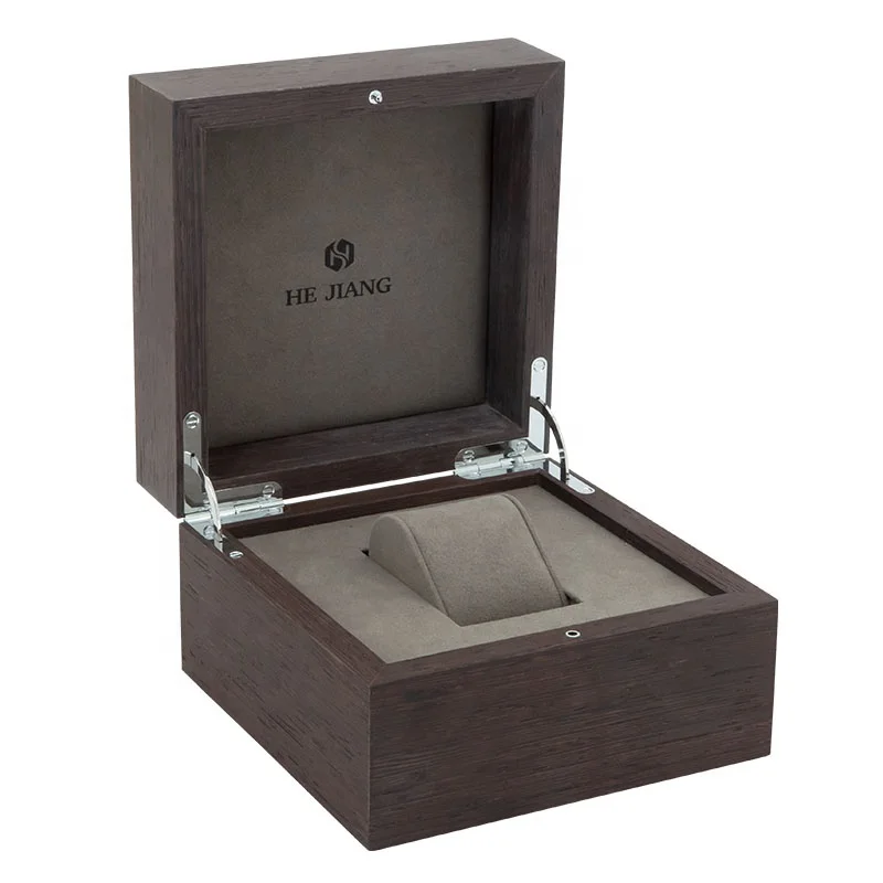

2020 Luxury wooden watch box with top metal plate for sale, Wood color