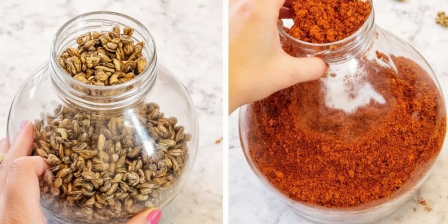 Before and after spice rack