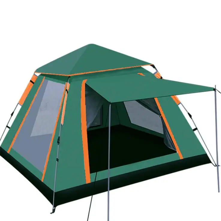 

Outdoor Camping 3-4 Person Automatic Opening Waterproof Four Sides Breathable Tent, Green, blue