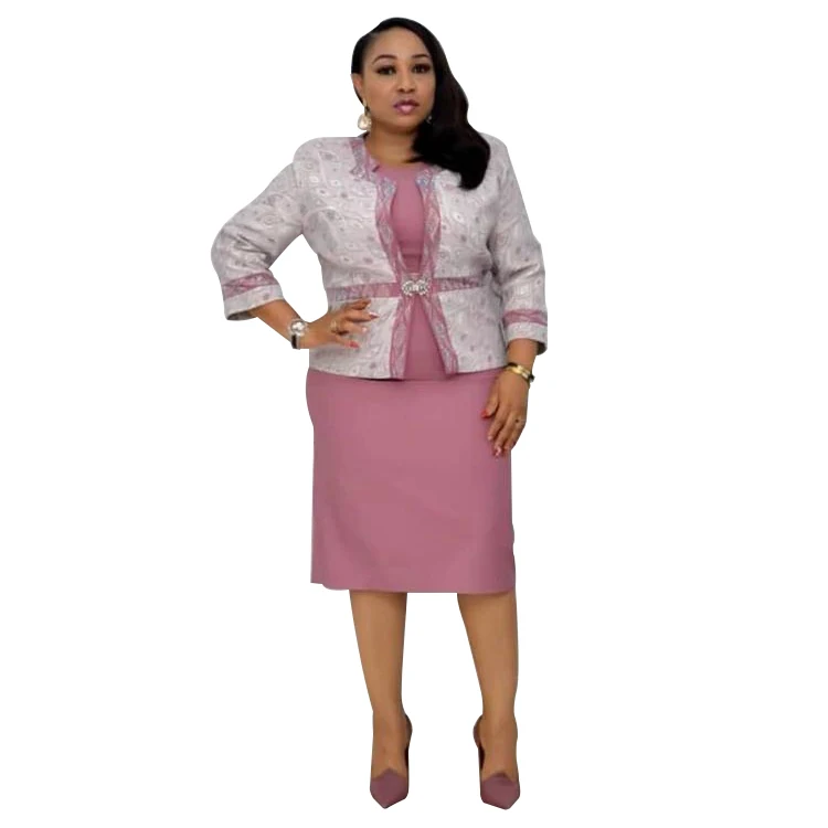 

Dresses Plus Size African Office Women Wears Dress ensembl tailleur jup femm Styles, Customized color
