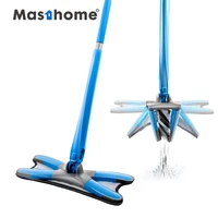 

Masthome Manual Hand Wash Free Flat floor mops for house cleaning X type dust mop with Microfiber pads kitchen cleaning tools