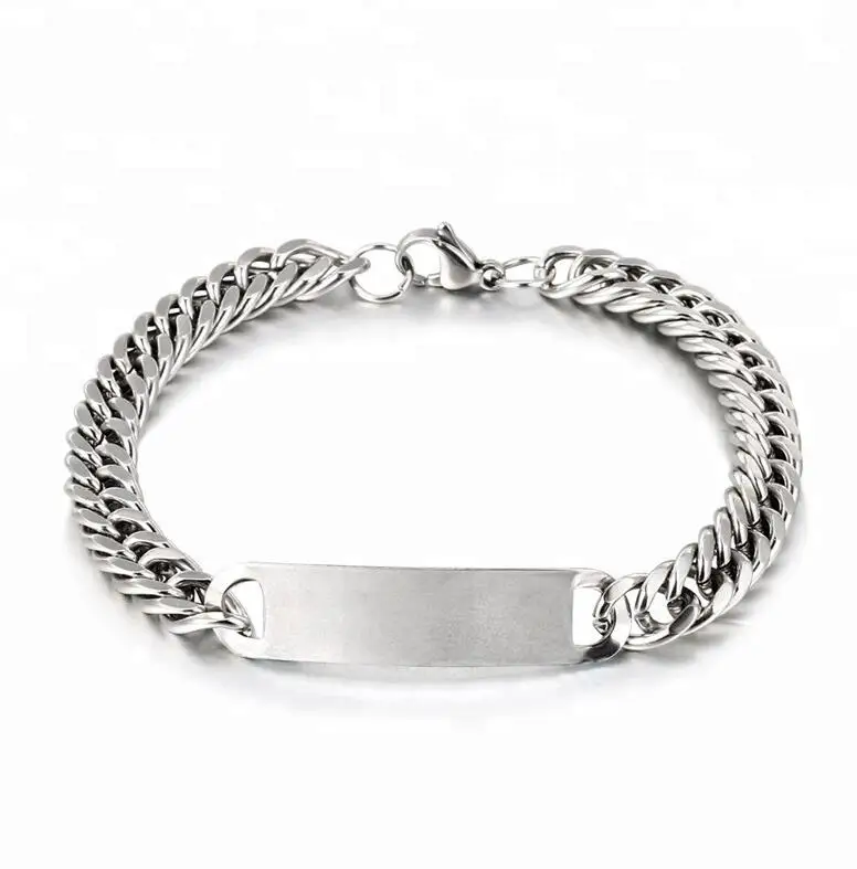 

Wholesale Fashion Silver Bangle Bracelet 316L high quality stainless steel engravable jewelry blank wholesale ornaments Custom