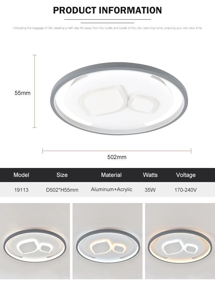 Modern simple nordic round home decoration led ceiling lamp for living room
