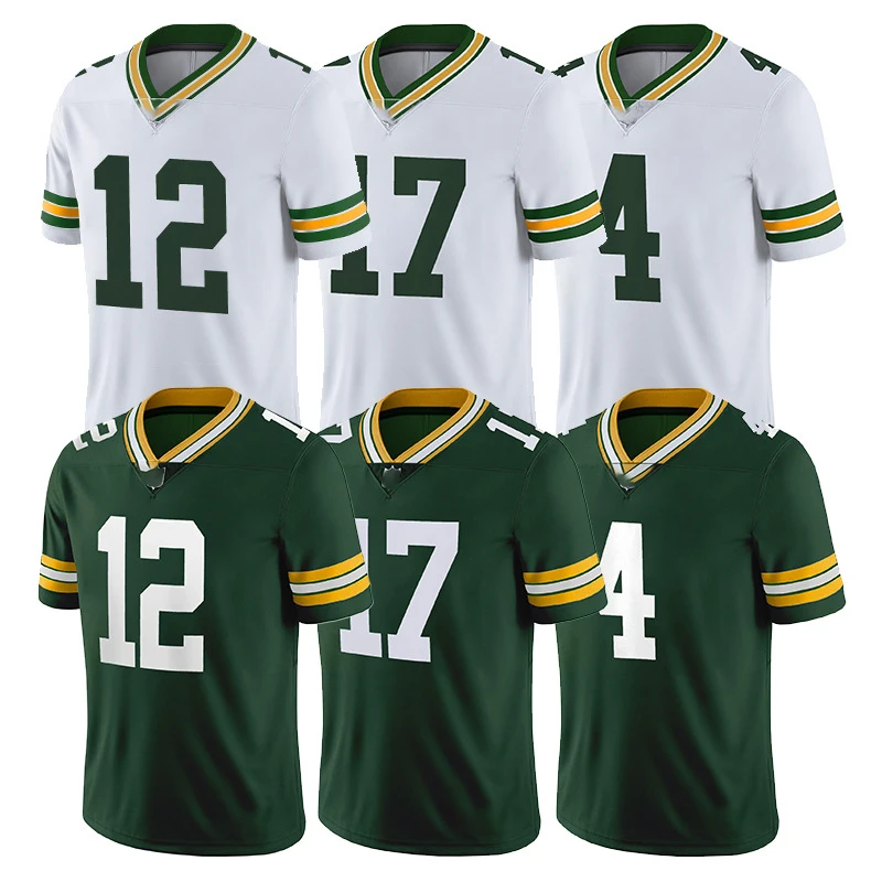 

Wholesale Green Bay Stitched American Football Jersey Men's Packer s Team Uniform #12 Rodgers Wear High Quality