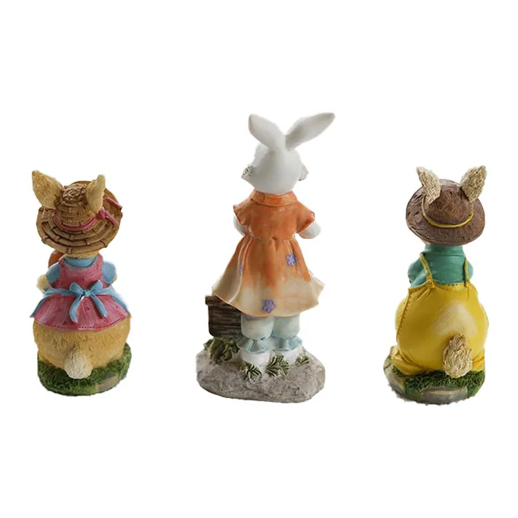 Wholesale Resin Crafts Home Decor Cartoon Animals bunnies of 3 Figurine design