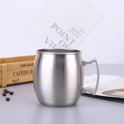 

European and American new hammer point Moscow mule cup creative stainless steel copper plated cocktail glass mug, Customized color