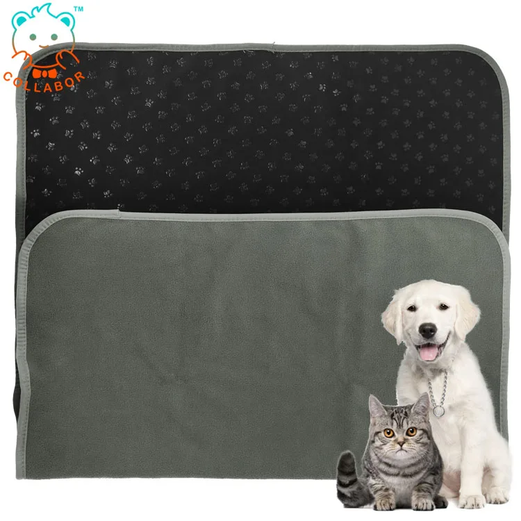 

COLLABOR Wholesale Pet Supplies Products Accessories Durable Washable Eco Friendly Blanket Dog Cat Mat, Green microfleece or grey microfleece