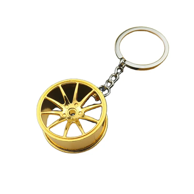 

Wholesale Promotional Metal Pendant Shock absorbing Wheel Car Turbo Keychain For Gift Decoration