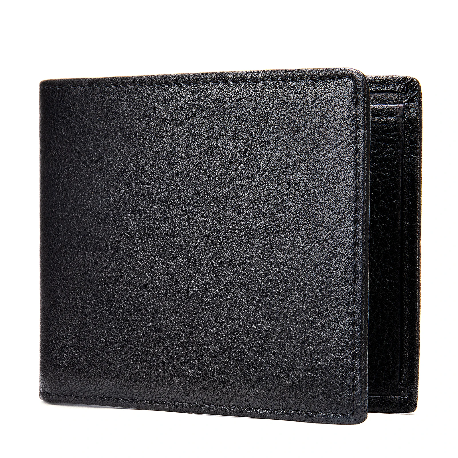 

Marrant 6092 wholesale Rfid Mans luxury genuine leather slim purse wallet mens short wallet, Black