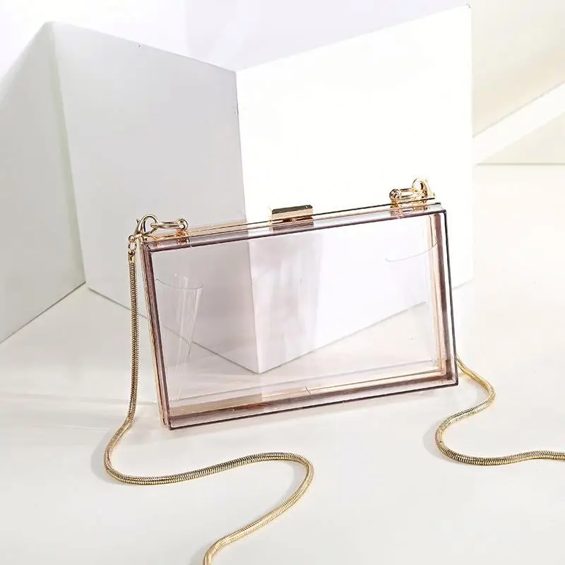 

High Quality Acrylic Fashion Elegant Evening Bag Women Shoulder Crossbody Chain Clutch Bag Handbag