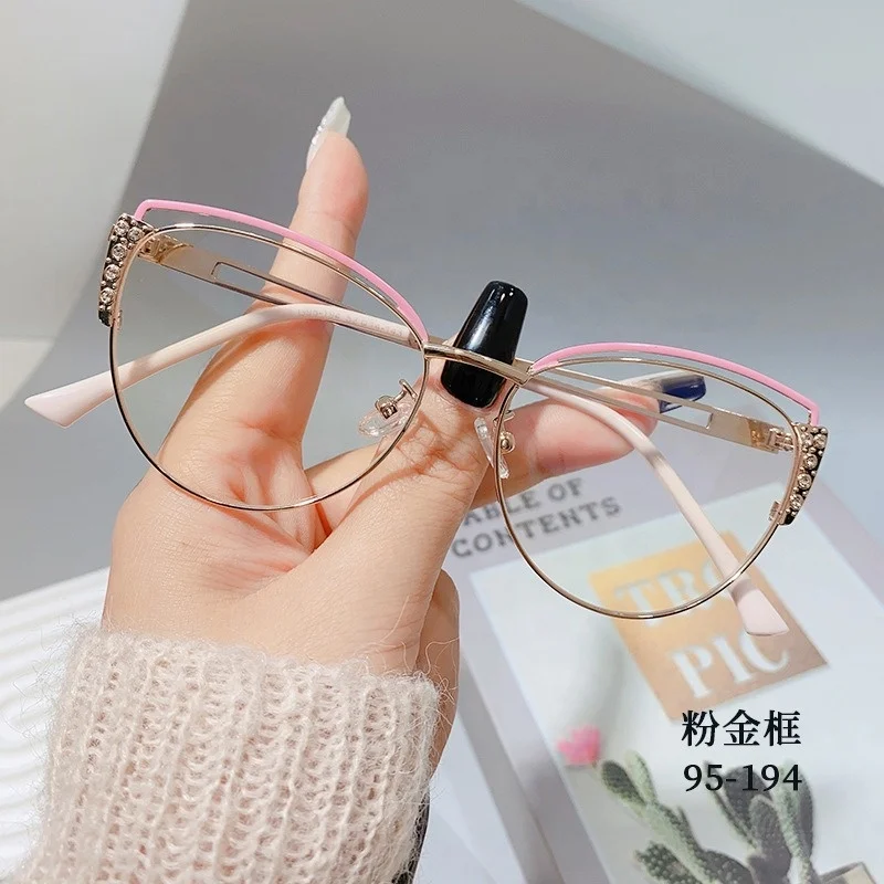 

Retro Metal Optical Frame cat eyes frame Anti Blue Light Blocking Glasses River UV Blue Ray Computer Eyewear Metal Glasses