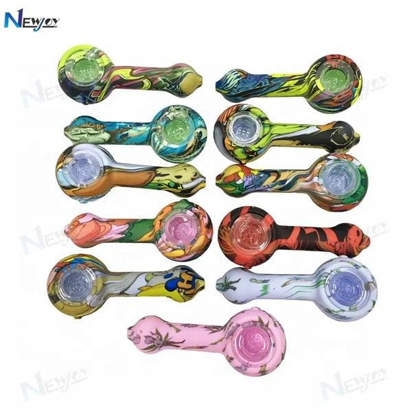 

Newjoy CR12 Pipa Para Fumar Pipas-Para-Fumar-Cristal Bongo Weed Smoking Accessories Silicone Smoking Pipes, Mixed designs colors