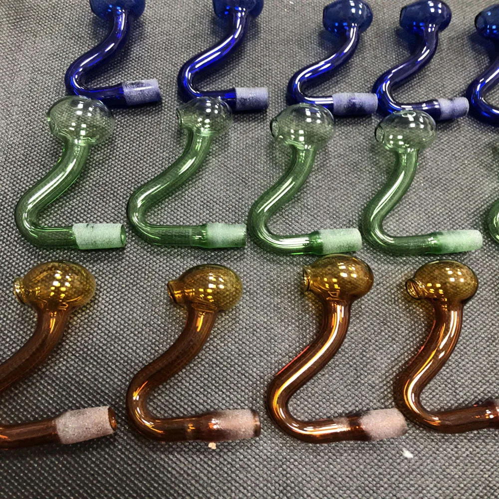 

Handmade Glass Smoke Pipe Smoke Angle pipe Accessories, Green/yellow/blue