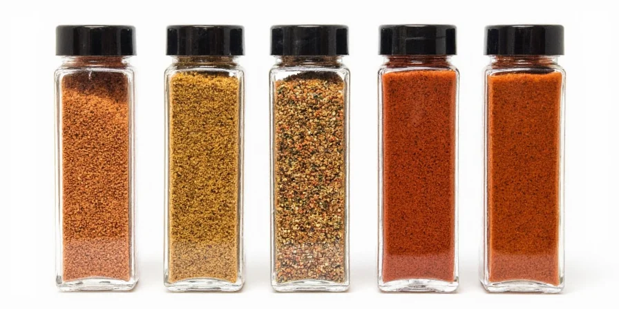 Close-Up of Mojo Seasoning Bottle Next to Other Spices