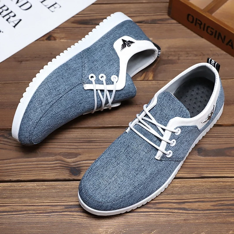 

Mens slip on loafers casual boat shoes custom custom wholesale manufacturer shoes trainers shoe, Blue and gray