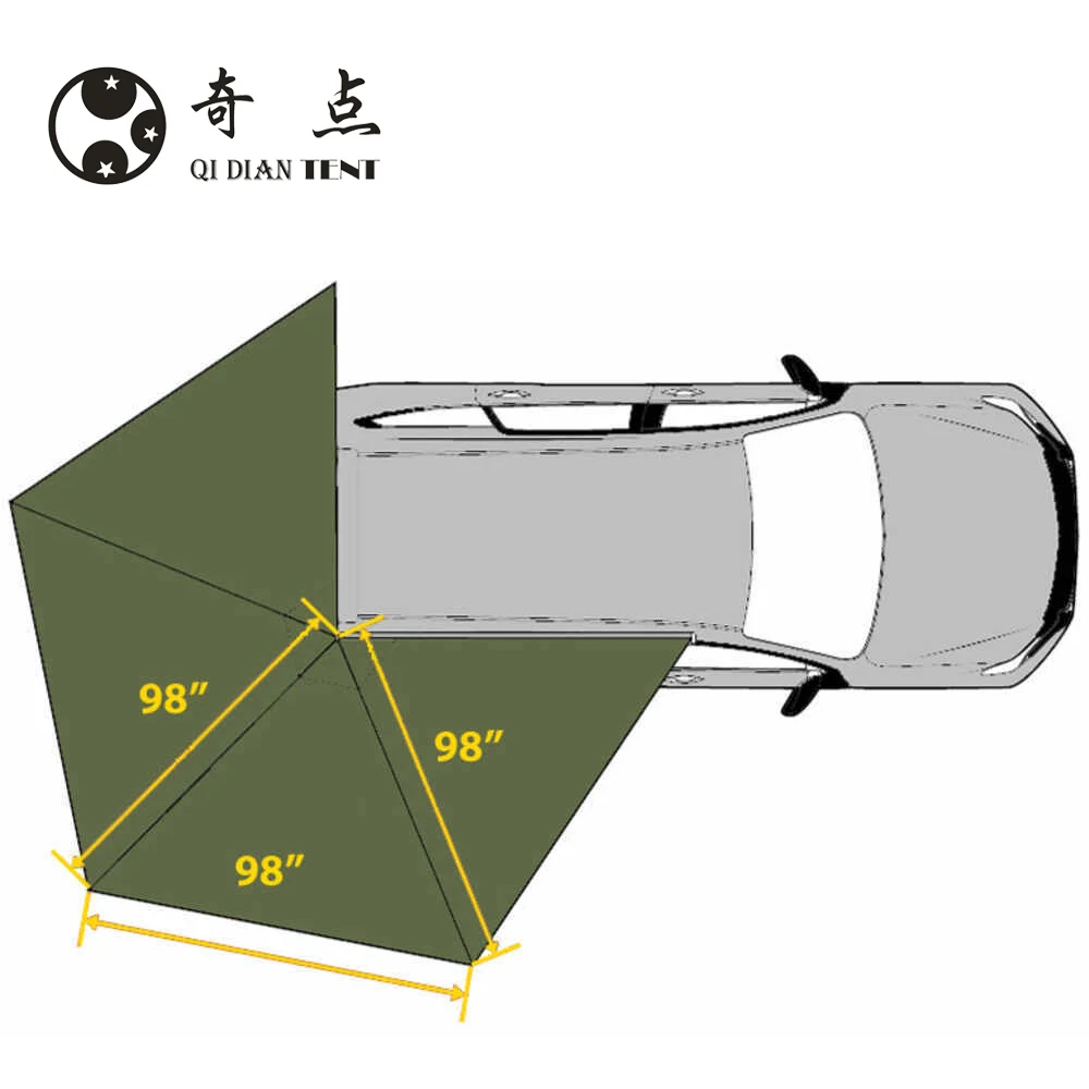 

High Quality Off Road 270 Degree Trailer Car Side Awning Foxwing Awning with Walls, Khaki/green/gray