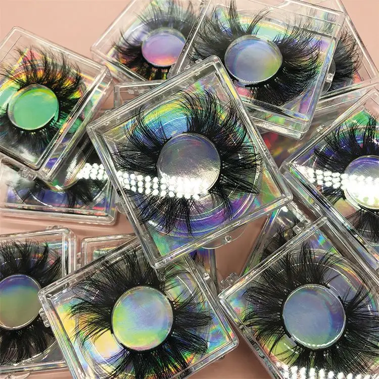 

2020 new style private label 100% handmade custom package box 3d 5d 25mm mink eyelashes, Natural black or colorful