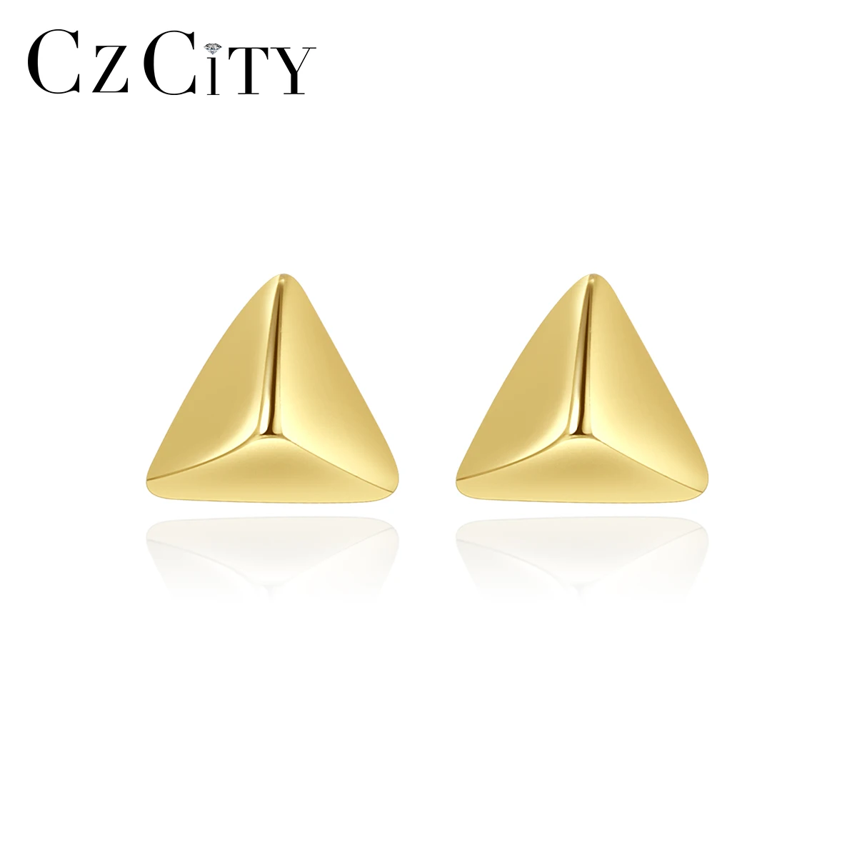 

CZCITY Geometric Girls Earrings Studs Women Cute 925 Silver 14K Gold Plated Small Earring