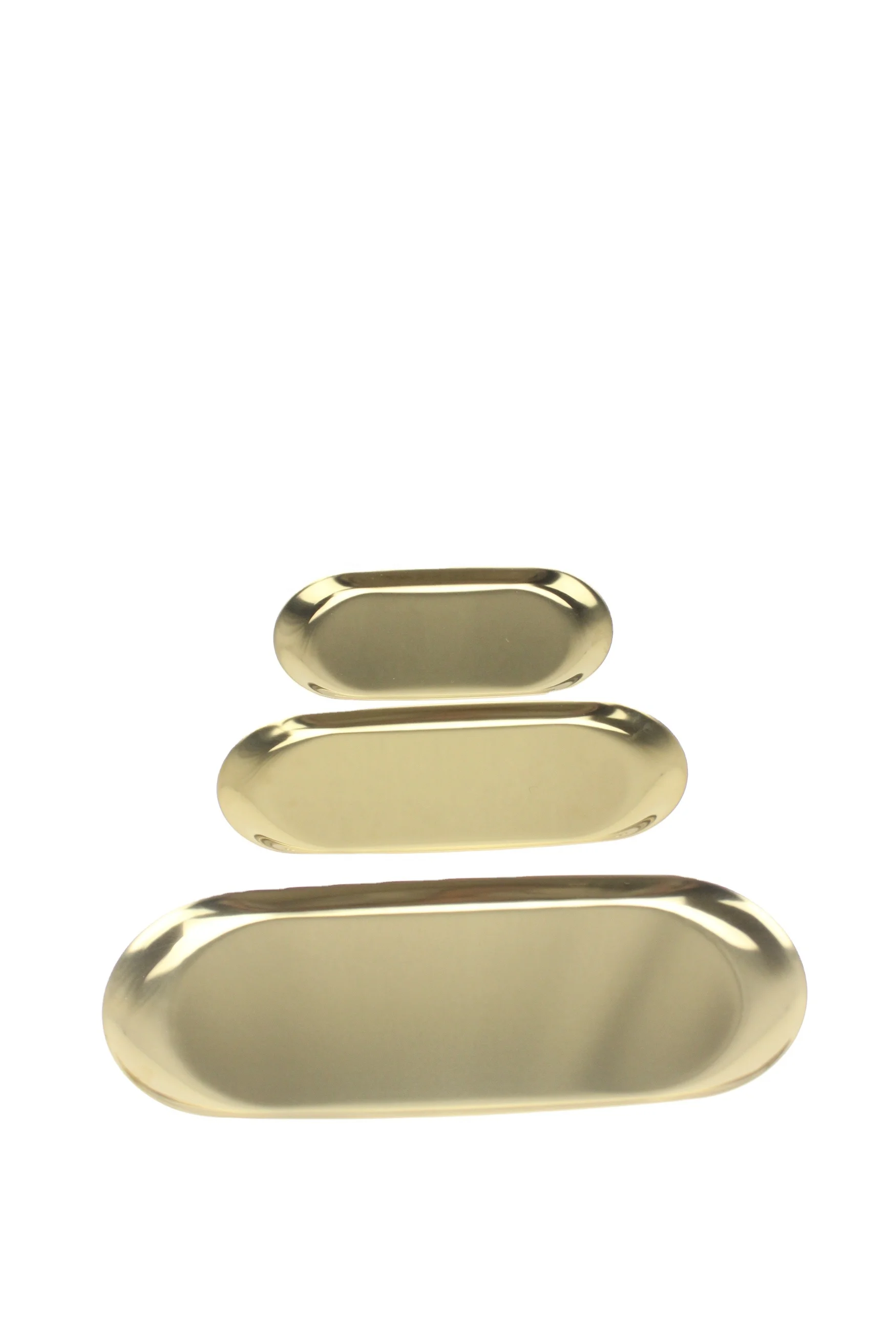 552-8s stainless steel oval gold tray dish storage tray towel