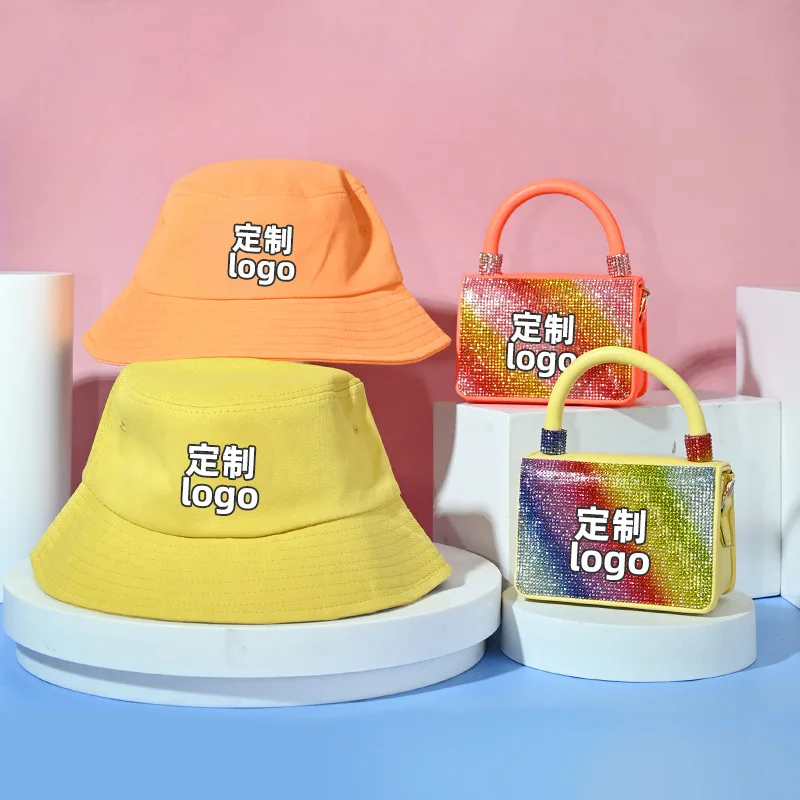 

Custom logo bucket hats and purses handbags set fashion trends ladies bags ladies handbag elegant female handbag