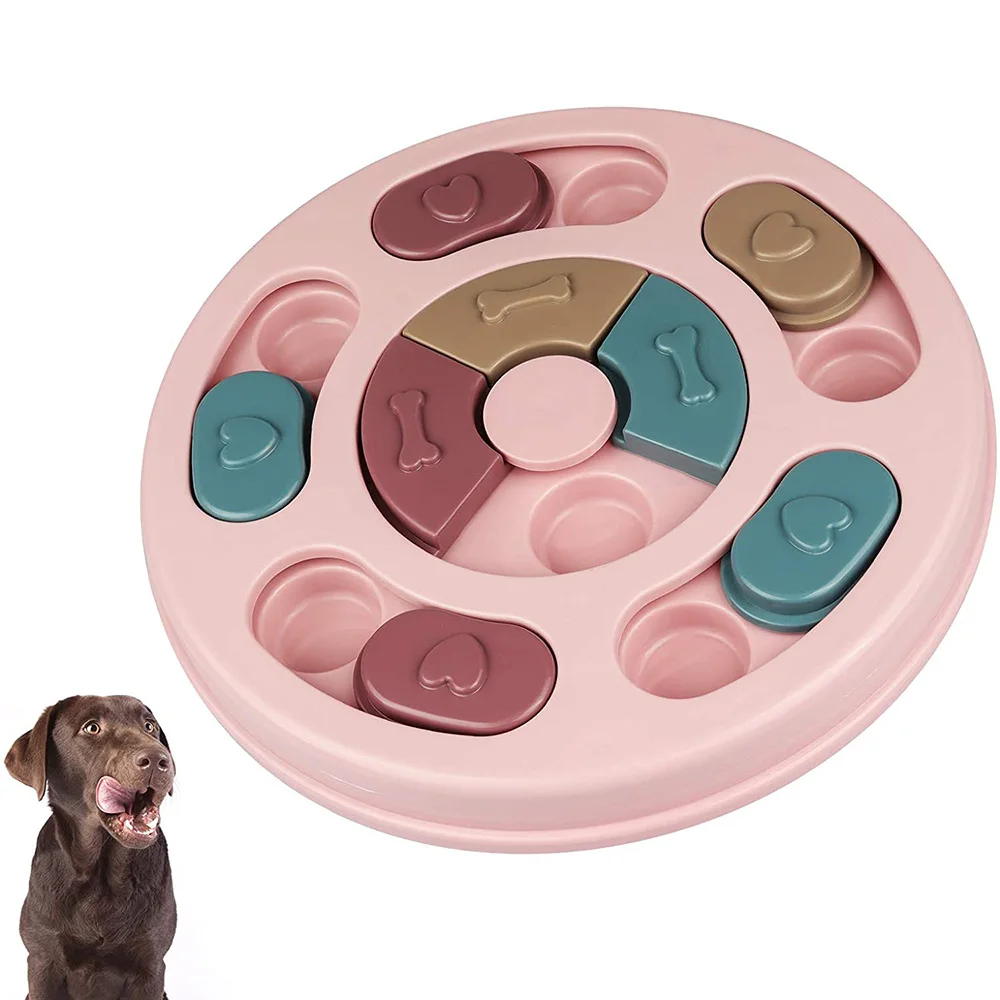 

Puzzle Feeder Pet Puppy Treat Feeder Boredom Breaker Improve Iq Games Dog Brain Training Bowl Interactive Dog Toy, Pink/blue/green