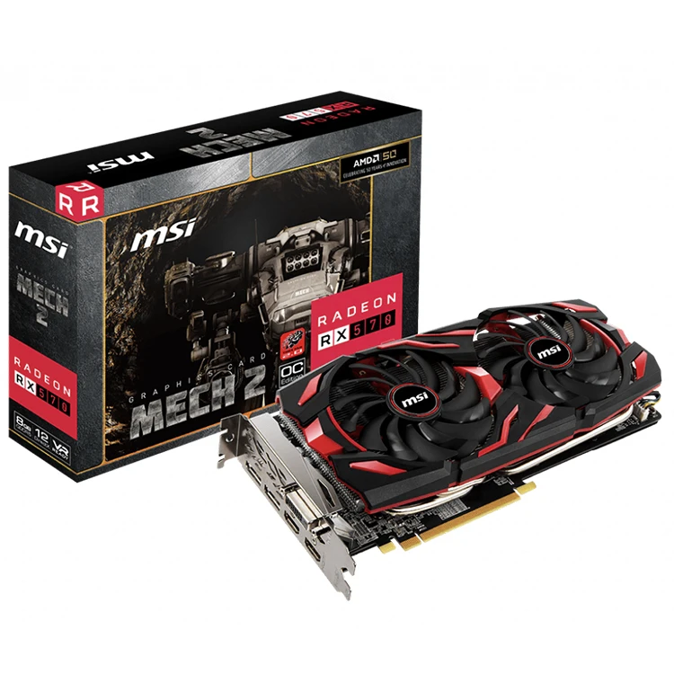 

MSI XFX AMD Radeon RX 570 MECH 2 4G 8G OC Used Gaming Graphics Card with 256 bit Memory Used for Desktop Support OverClock