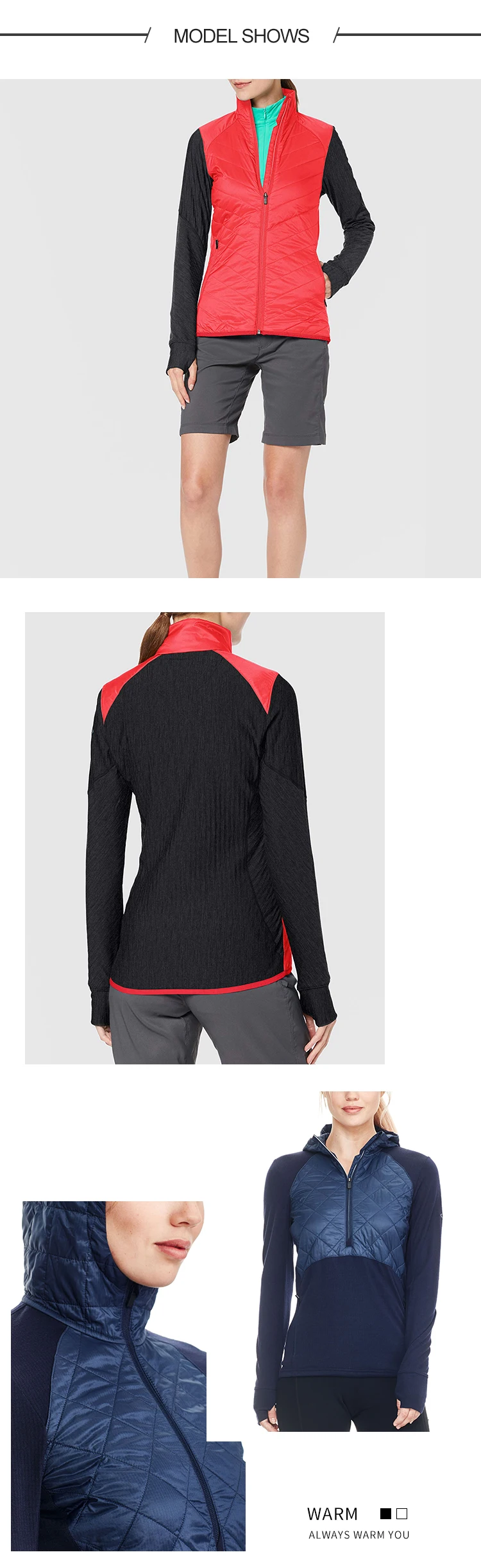 Enerup Fashion Black Merino Wool Running Sports Veste Pour Femme Giacca Donna Jaqueta Feminina Varisty Jacket For Women
