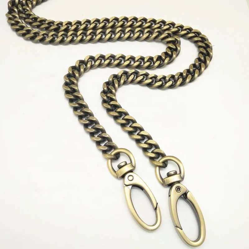 

High Quality Antique Brushed Brass Color Metal Purse Chains For Bag Shoulder Chains Handbag Chains
