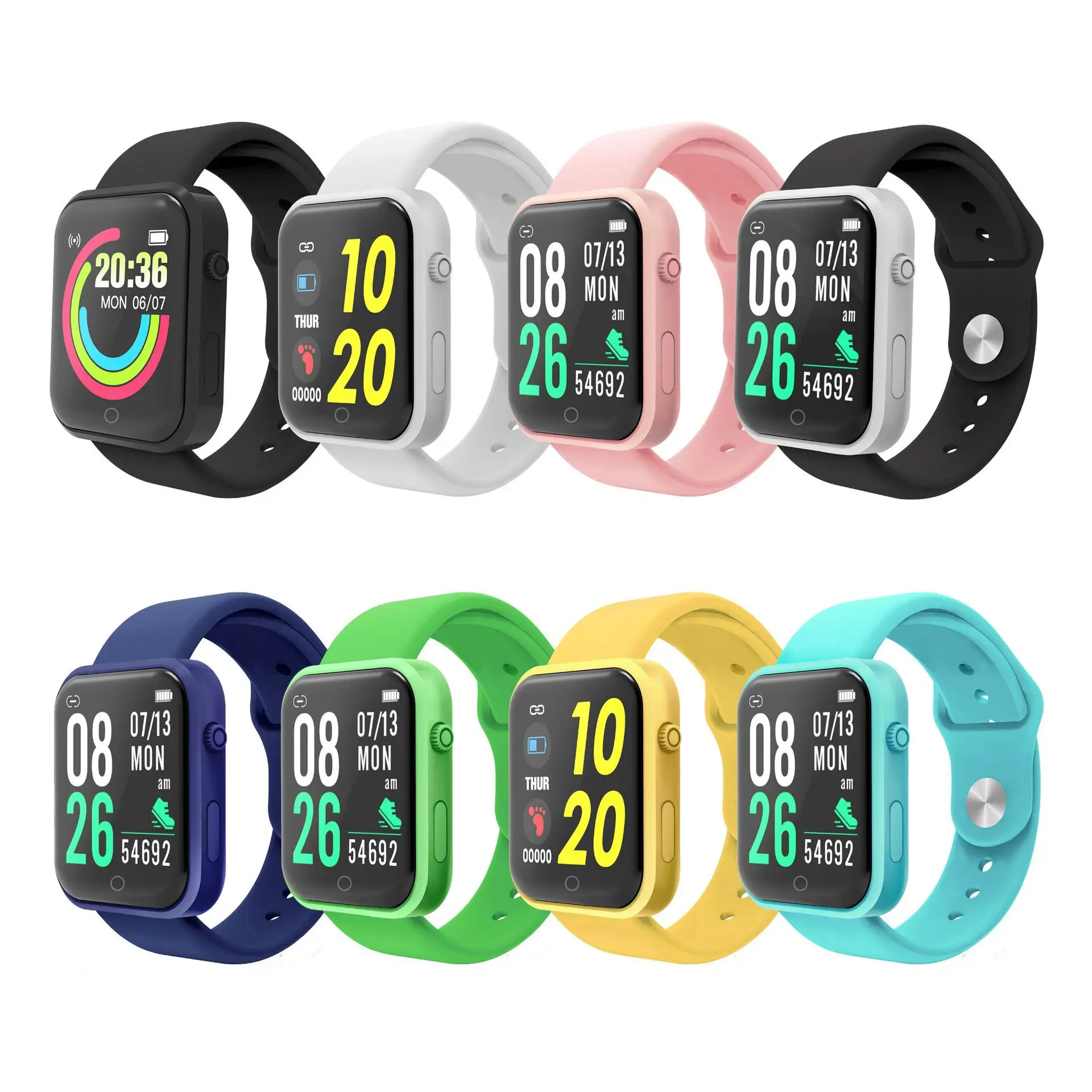 

D20L Smart Watches Y68Plus X6Plus Macaron Smart Watch Fitpro App Waterproof BT Fitness Tracker Y68L Wristband for IOS Android