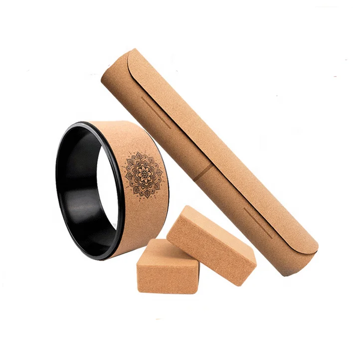 

Custom Logo waterproof amazon selling natural rubber cork yoga wheel