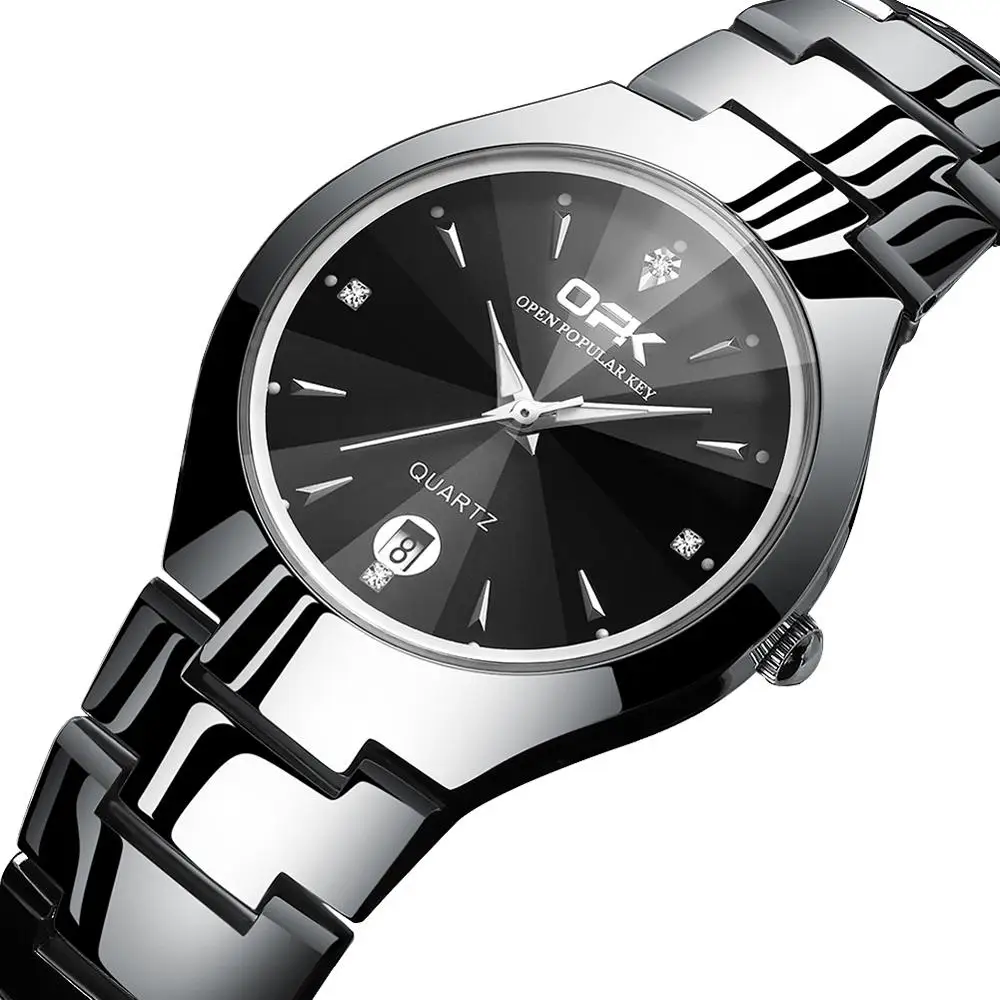 

Genuine tungsten steel men's watch waterproof luminous men's business quartz boys fashion couple mechanical watch student watch