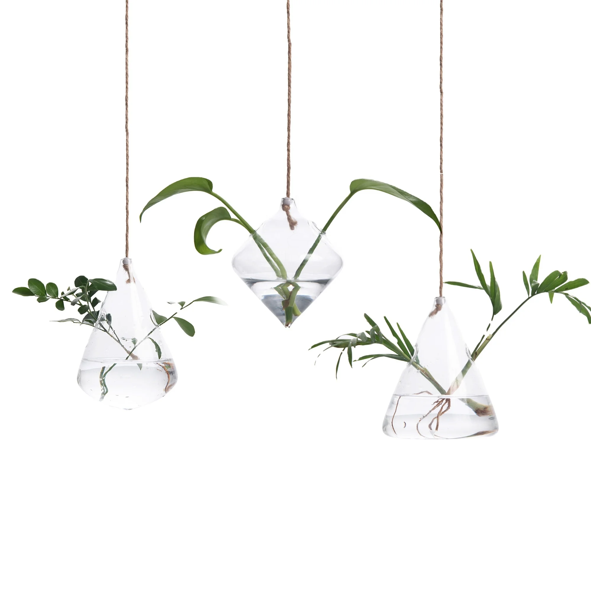 

Simple hydroponic plant transparent tiny flower vase home decor multiple style propagation station wall hanging glass terrarium, Clear transparent