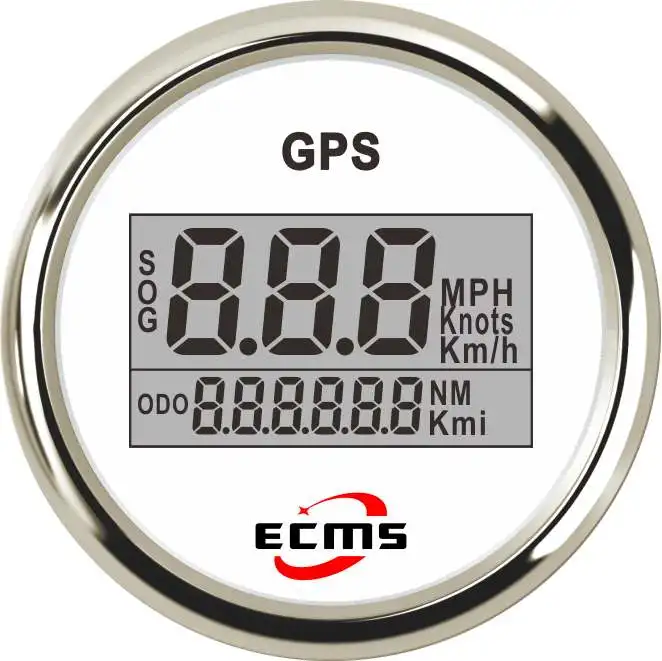 Marine Boat Auto GPS Digital Speedometer Odometer Gauge MPH KMH Knots 52mm 316L