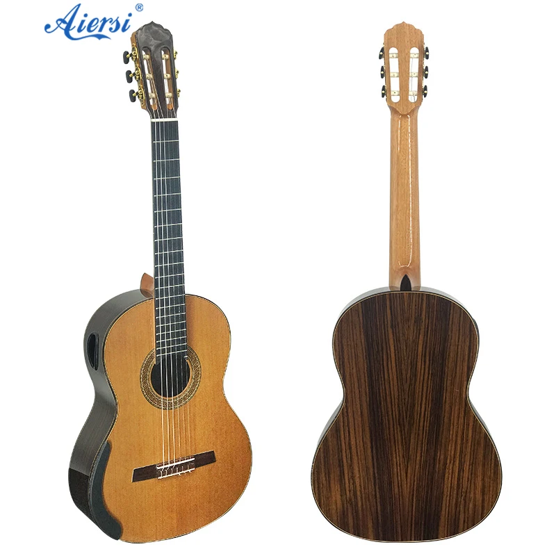 

China Aiersi Master concert lattice bracing classical guitar with violin back, Natural