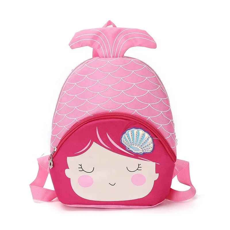 

Mermaid cartoon girl light kindergarten backpack anti-lost shoulders children's school bag