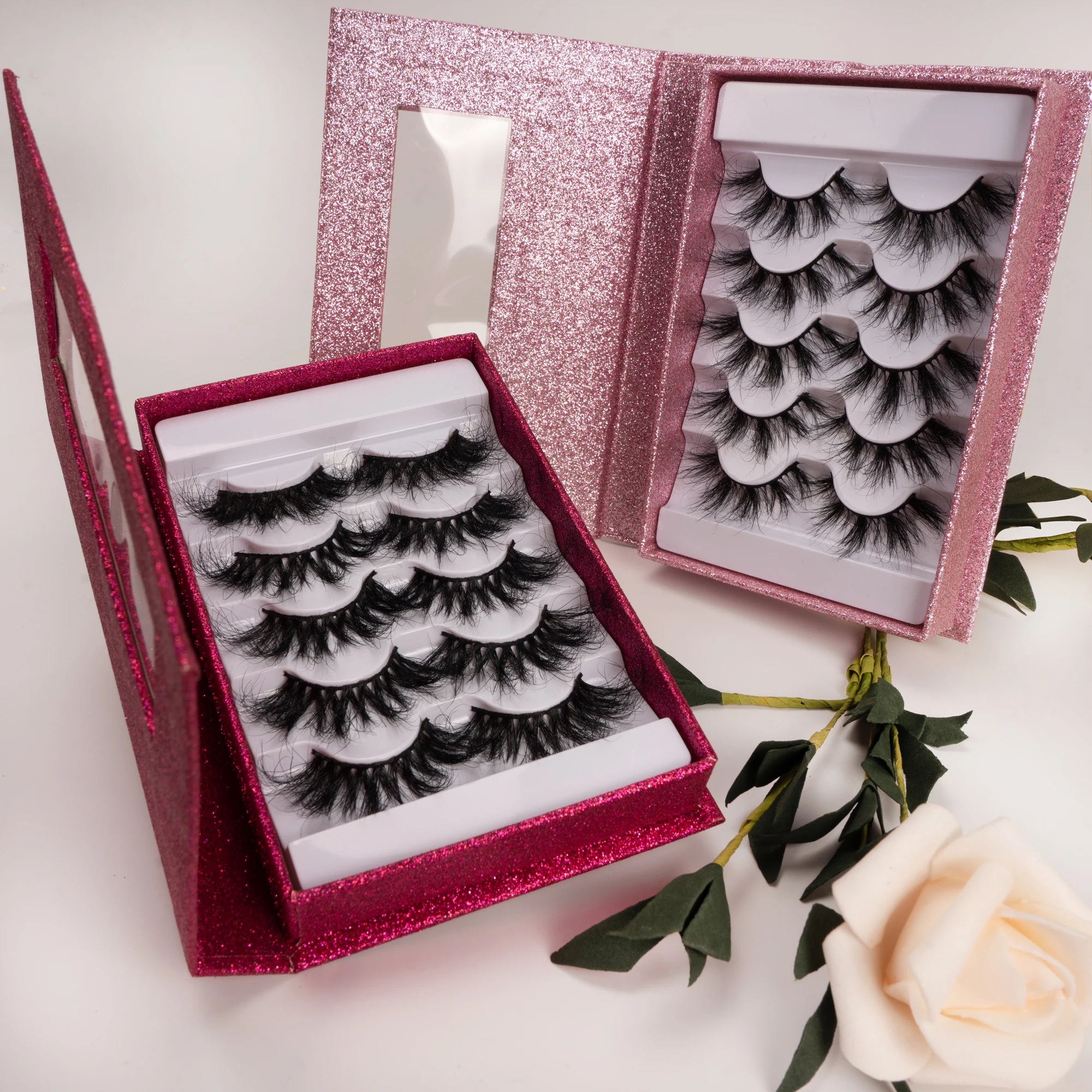 

6D Mink False Eyelashes Fluffy Wispy 25mm Full Strip Wholesale Lashes Long Dramatic Faux Mink Eyelash Vendor