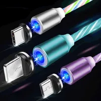 

Magnetic Data Led Charging Cable 3 In 1for iphone 11 8 x usb Cable Charger And Data