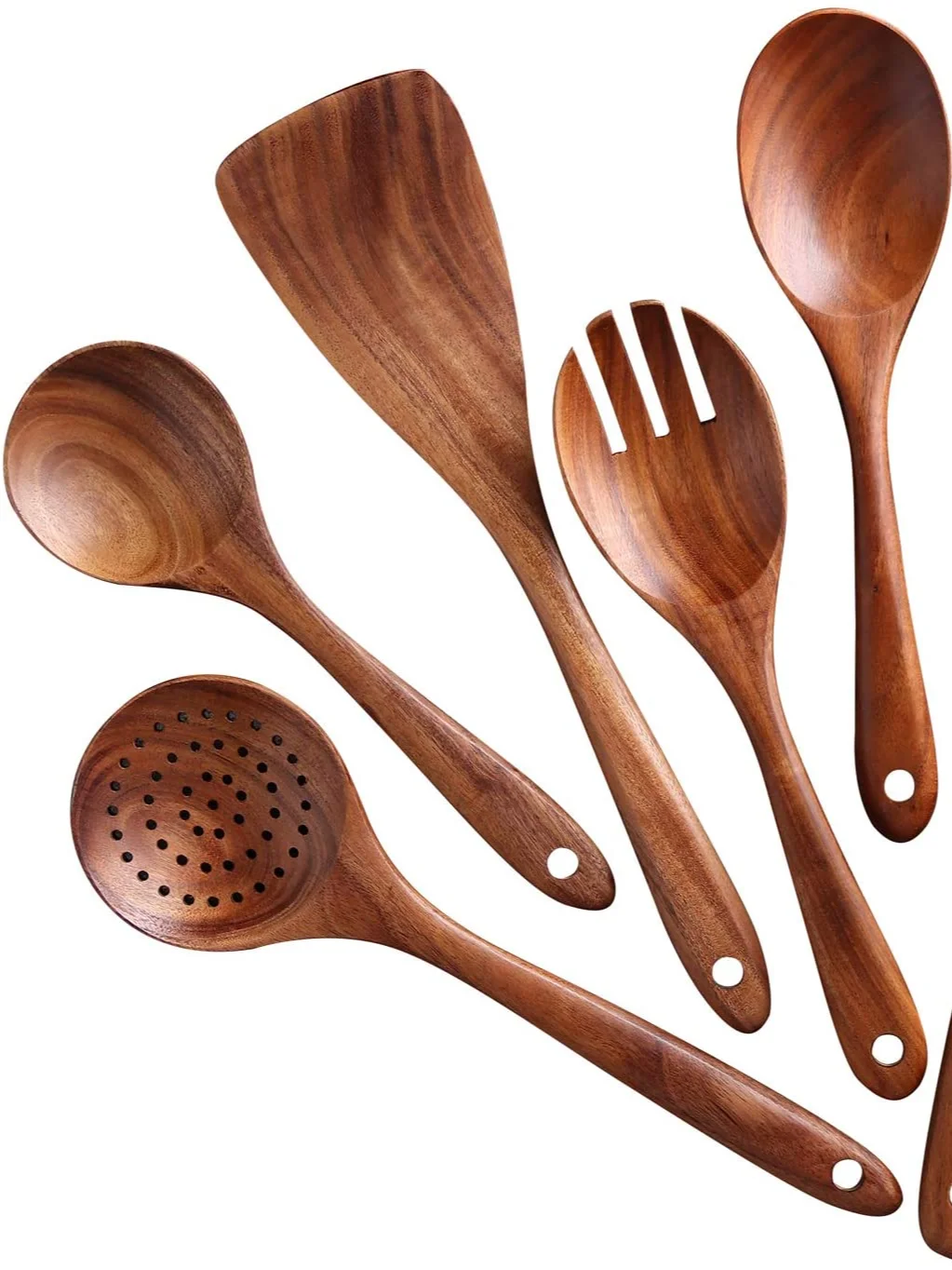 natural teak wood utensils