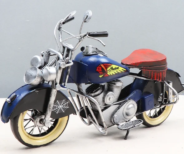 

Retro Classic Motorcycle Iron Decoration Yellow Color Handmade Metal Motorcycle Model Toy Kid Crafts Home Decoration