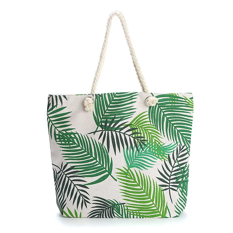 

Tote Shoulder Bags Beach Bags Canvas Floral Tote Bags with Zipper Print Accept Customized Logo Customizable Custom Wholesale