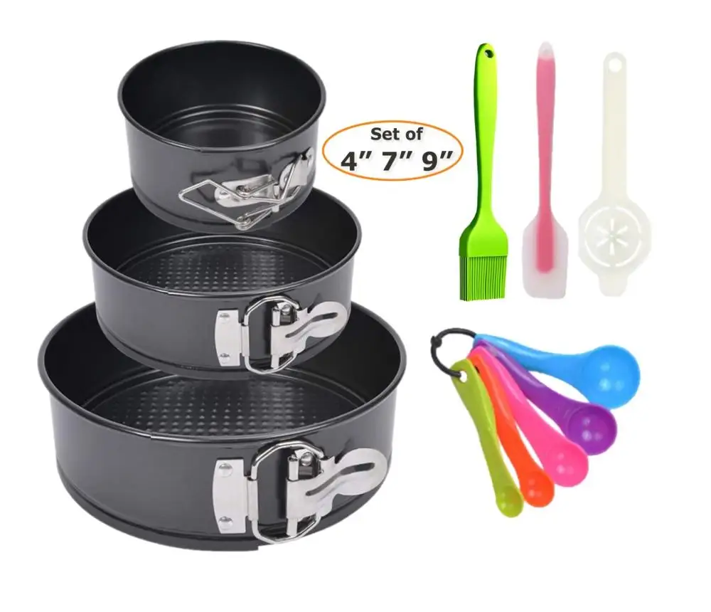 

Nonstick Springform Pan Set,4-7-9.5 Inch Leakproof Round Cheesecake Pans,Advanced Spraying