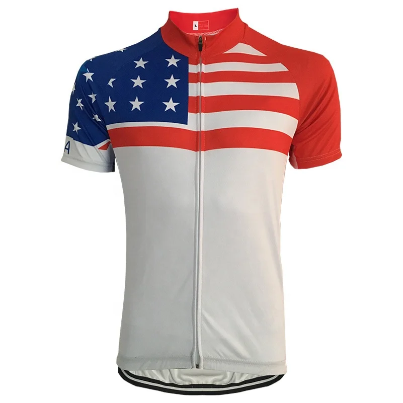 

HIRBGOD HI309 America Cycle Jersey Men Cycling Jersey Short Sleeve Bike Jersey Breathable Flag Cycling Wear