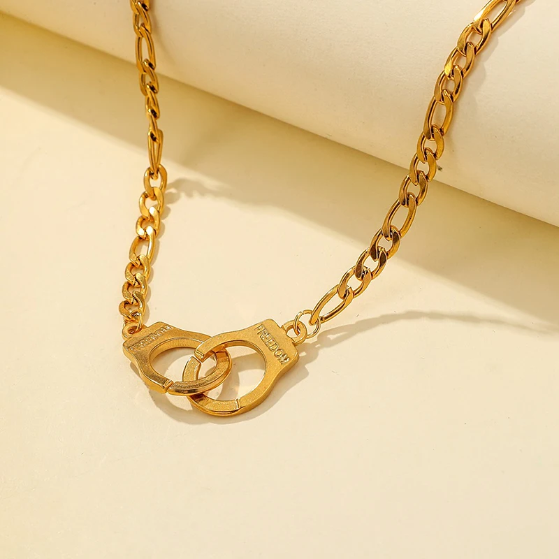 New 2021Women Fashion Accessories Stainless Steel Chain Rose Jewelry Gold Necklace