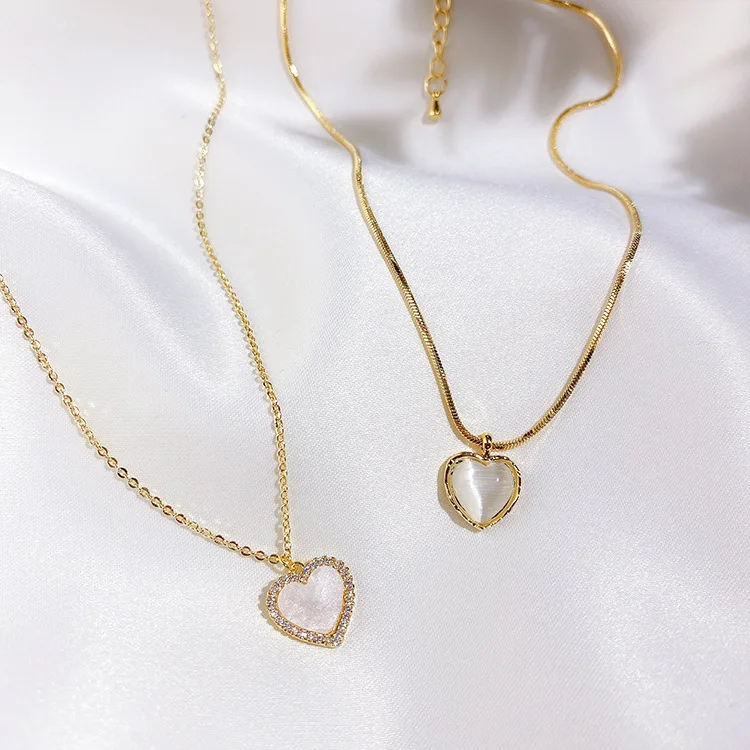 

B-9 Sweet Girls Elegant Heart Necklace For Women Students Fashion Party Choker Jewelry Gifts, Picture