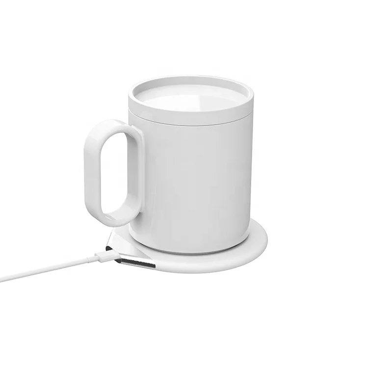 

new product unique smart coffee cup temperature control ceramic mug 55 degree with wireless charger 2 in 1