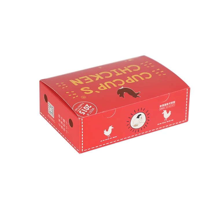 Wholesale restaurant use fried chicken fast food carton takeaway box portable disposable paper box