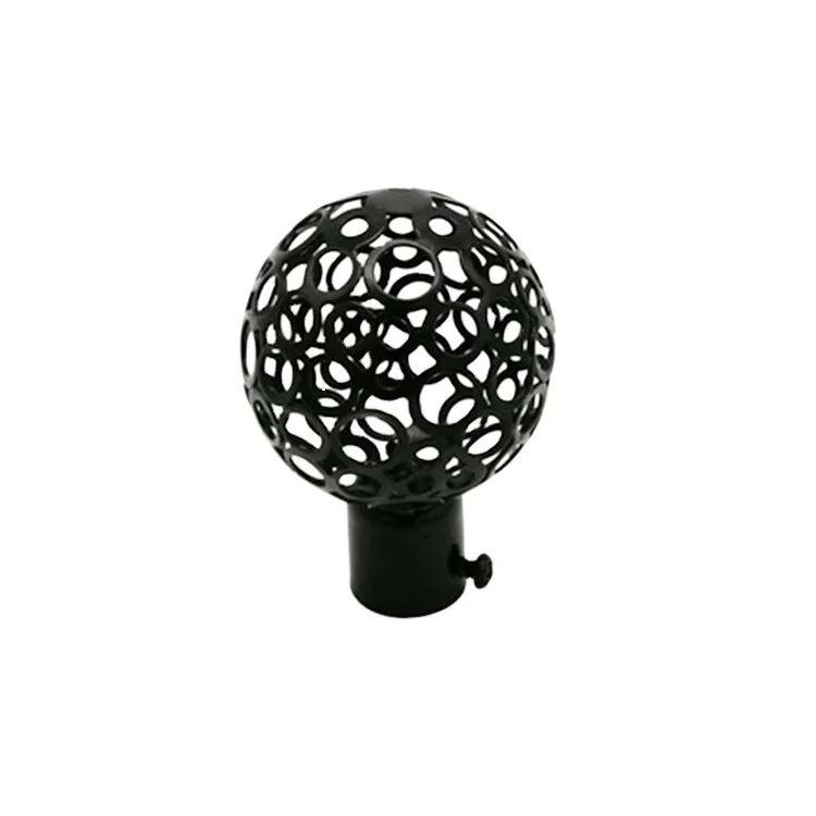 

curtain pole decorative head plug curtain rod iron fittings art rod head sealing, Black,white