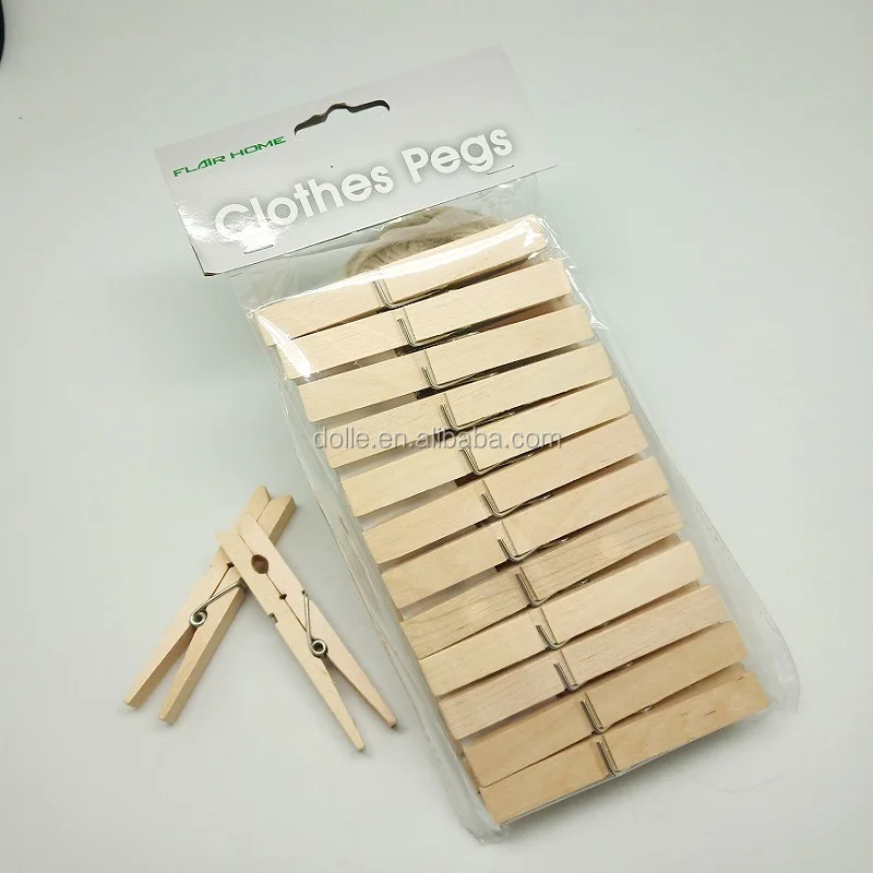 Large Laundry Natural Wooden Clothes Pegs For Cloth 10cm Big Birch